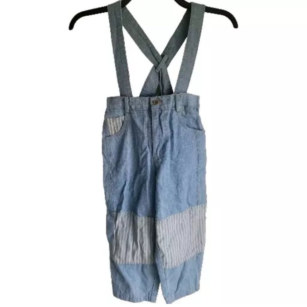 Vintage Kids Overalls Size 4T Baby Beluga Brand  Pin Stripe on Knees amd pockets